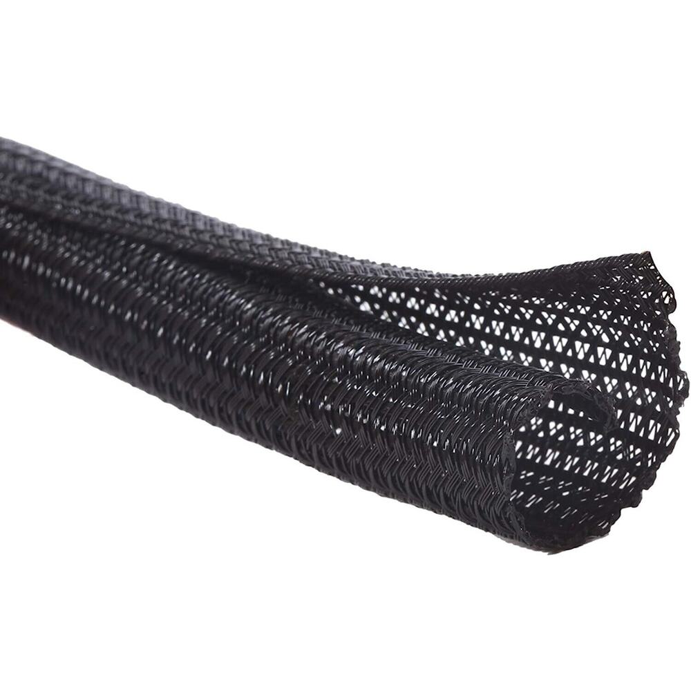 16FT. 1 1/2"‎ Black Expandable Wire Cable Sleeving Sheathing Braided Loom Tubing